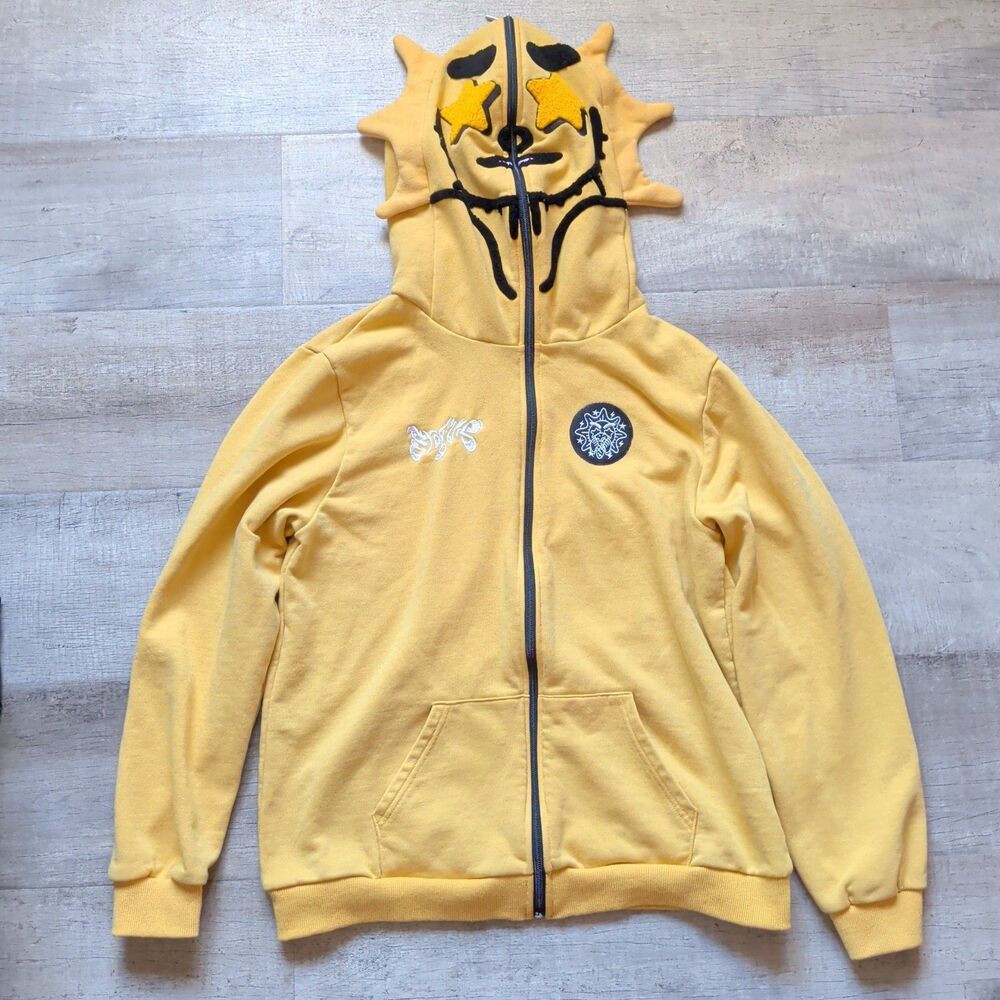 OG Glo-Gang Chief Keef Glo-Man Full Zip Hoodie (Yellow) size M/L